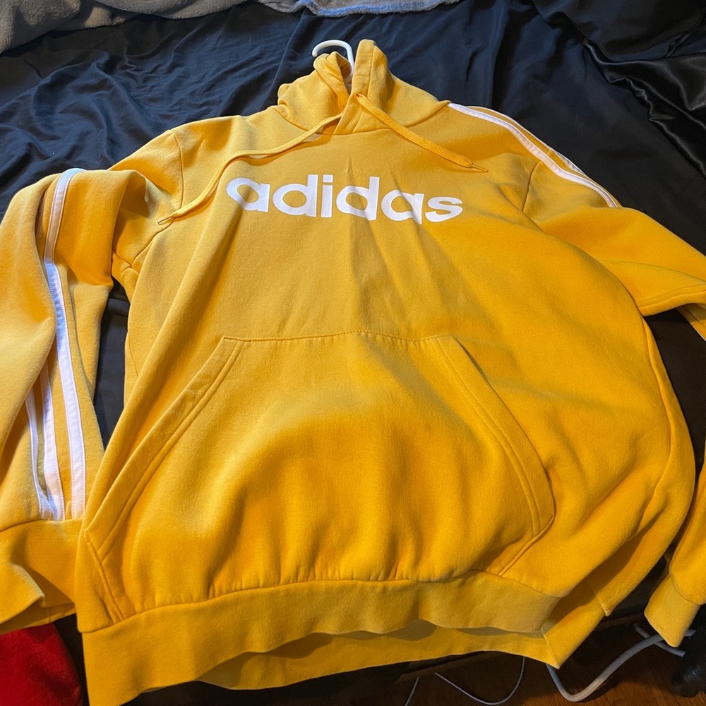 size large golden yellow adidas hoodie